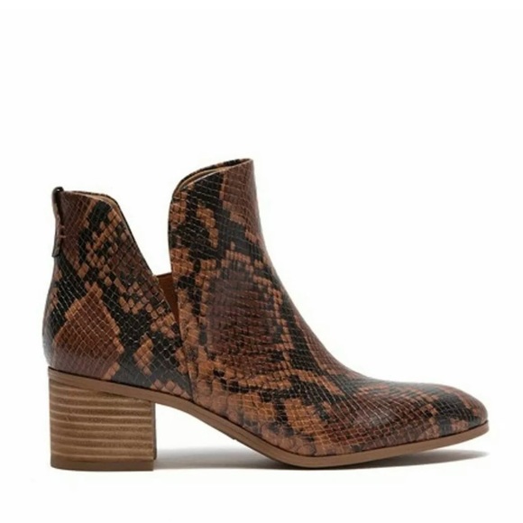 Franco Sarto Roar Snake Print Embossed Ankle Boots - Picture 2 of 11